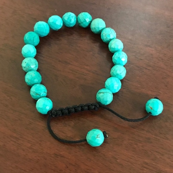Turquoise Colored Lava Bracelet - Picture 2 of 3